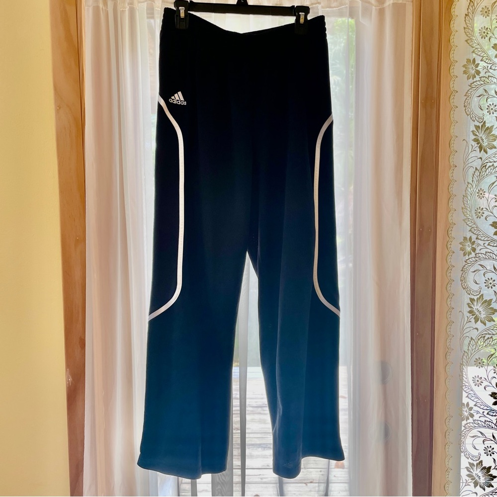 Adidas Black Track Pants with White Accents Men’s Size Medium